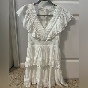 Mustard Seed Boutique White Ruffle Mini Dress
